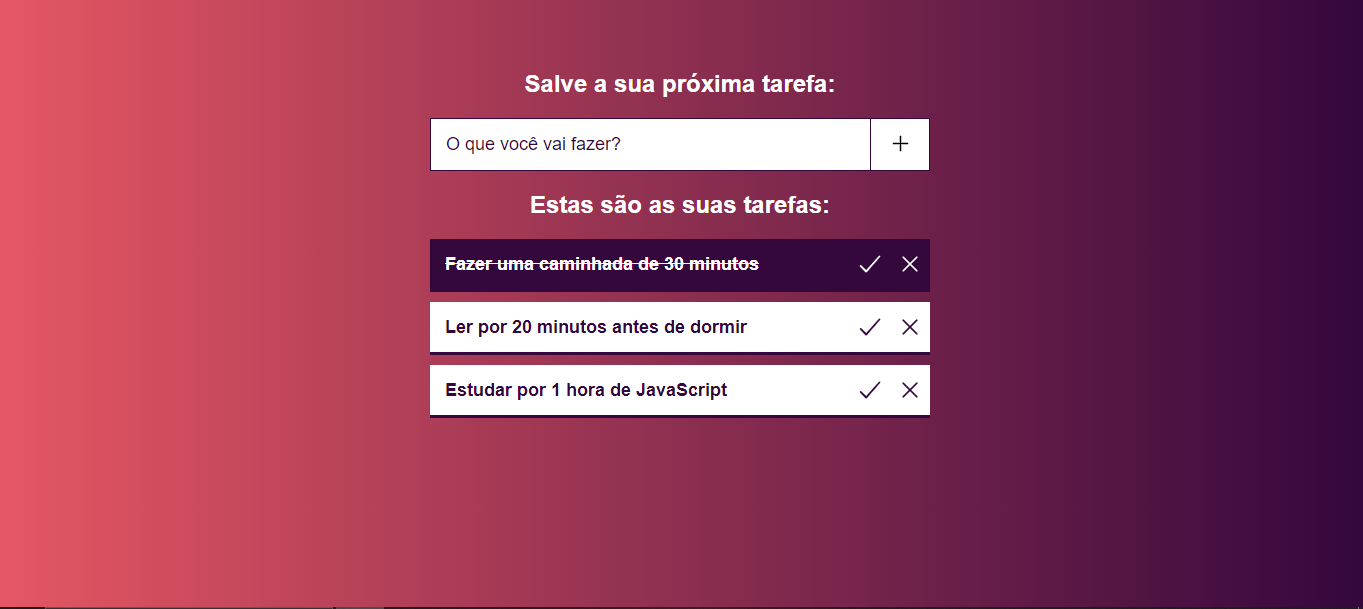 Interface do Programa de Lista de Afazeres